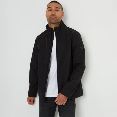 Threadbare Black Funnel Neck Lightweight Jacket With Stretch