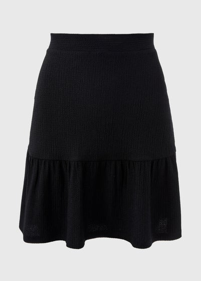 Black Tiered Mini Skirt