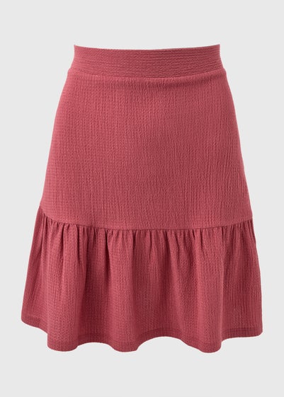 Raspberry Tiered Mini Skirt