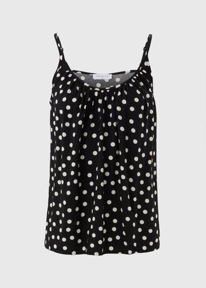 Black Monochrome Spot Cami Top