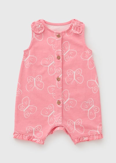Baby Pink Butterfly Romper (Newborn-23mths)