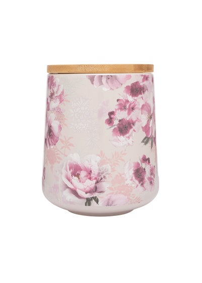 Catherine Lansfield Dramatic Floral Pink Ceramic Storage Jar