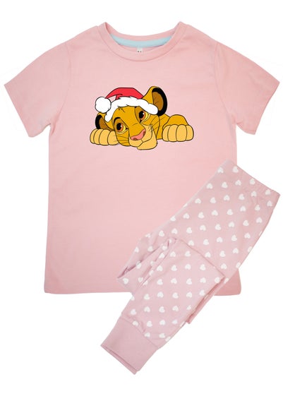 Disney The Lion King Cute Kids Pink Hearts Pyjamas (3-6 Years)