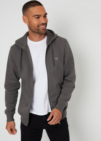 Threadbare Dark Grey Zip Through Hoody