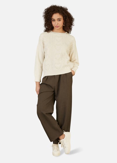 Yumi Brown Wide Leg Trousers