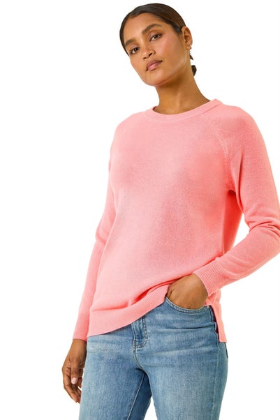 Roman Rose Plain Soft Crew Neck Jumper