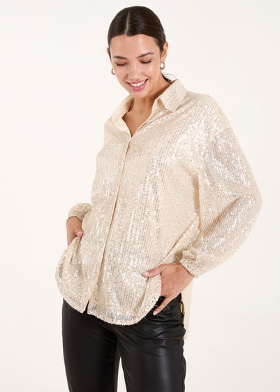 Blue Vanilla Champagne Sequin Shirt