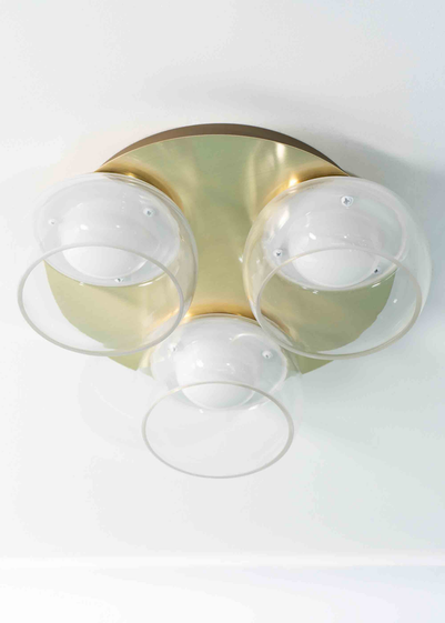 ValueLights Alissa Brushed Gold Flush Light with Clear Dome Shade Integrated LED