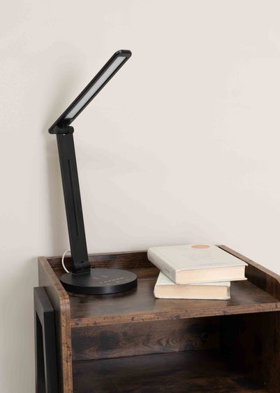 ValueLights Kiko Dimmable Matte Black Table Lamp Integrated LED (33cm x 15.5cm x 15.5cm)