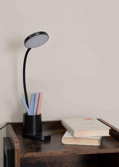 ValueLights Marco Dimmable Matte Black Adjustable Table Lamp Integrated LED (47cm x 12.8cm x 9.8cm)