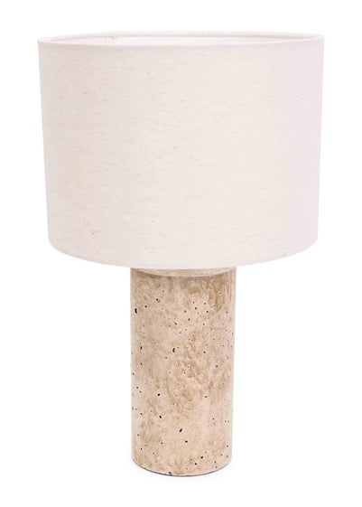 ValueLights Chloe Polished Table Lamp with Small Natural Drum Shade