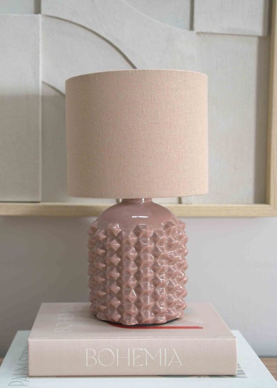 ValueLights Asha Gloss Natural Table Lamp with Grey Drum Shade