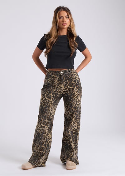 Urban Bliss Leopard Wide Leg Jean