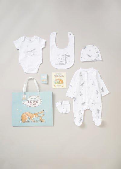 Guess How Much I Love you White 6PC Hanging Gift Set (0-6 months)