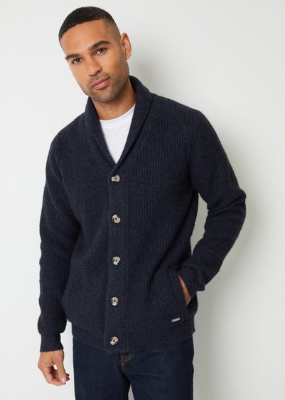 Threadbare Navy Shawl Collar Cardigan