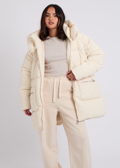 Urban Bliss Cream Mid Length Puffer