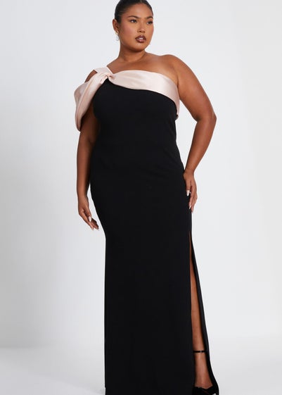 Quiz Black Curve Off the Shoulder Maxi Dress