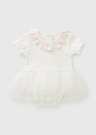 Baby Cream Floral Mesh Bodysuit (Newborn-18mths)