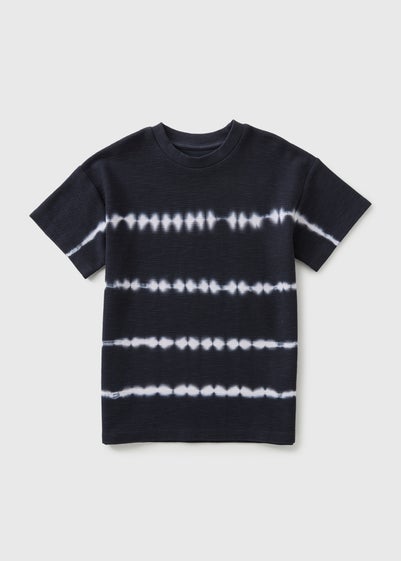 Boys Navy Waffle Tie Dye Top (7-15yrs)