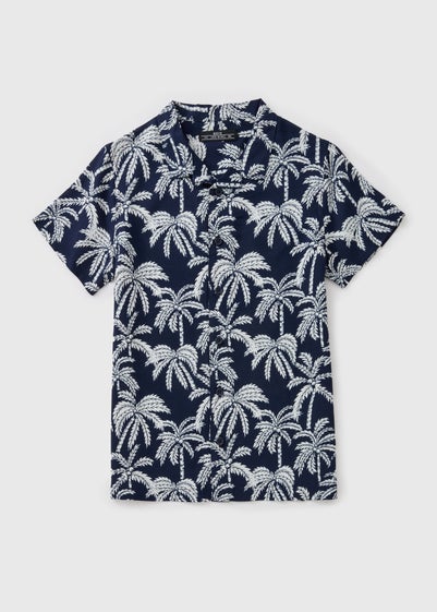 Boys Navy Palm Shirt (7-15yrs)