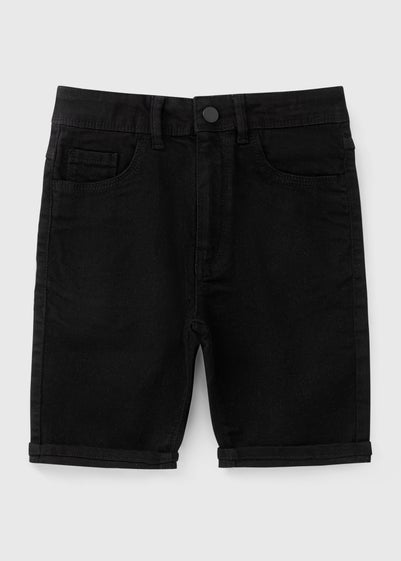 Boys Black Skinny Denim Shorts (7-15yrs)