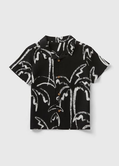 Boys Black Mono Palm Shirt (1-7yrs)