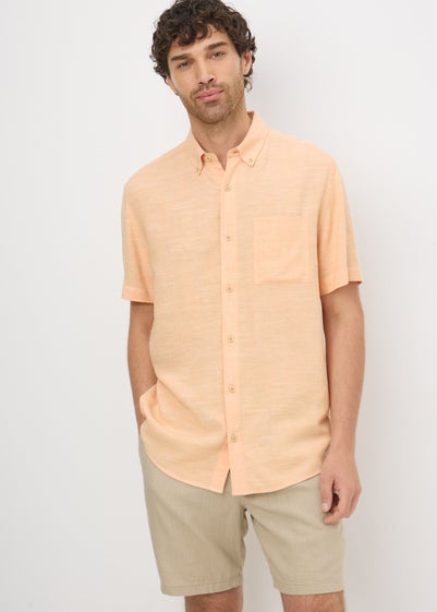 Peach Dyed Linen Blend Shirt
