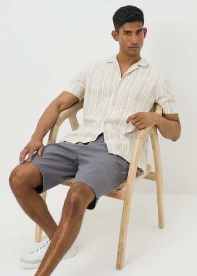Grey Stripe Cheesecloth Shirt