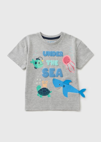 Boys Grey Sea T-Shirt (1-7yrs)