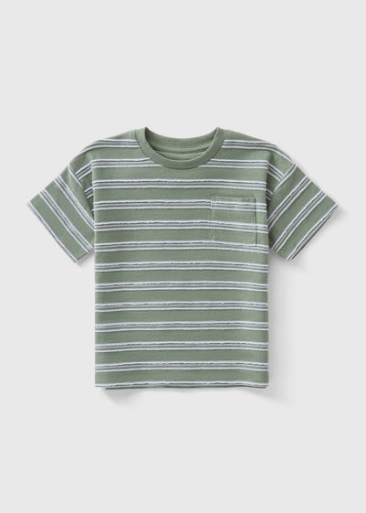 Boys Sage Green Striped T-Shirt (1-7yrs)