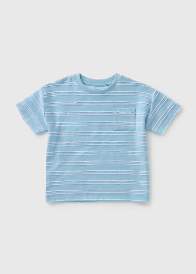 Boys Blue Textured Stripe T-Shirt (1-7yrs)