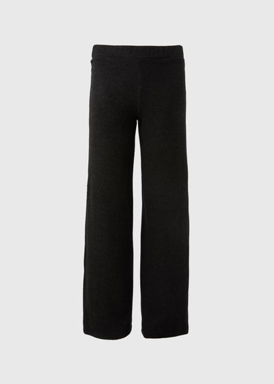 Charcoal Grey Soft Touch Wide Leg Trousers