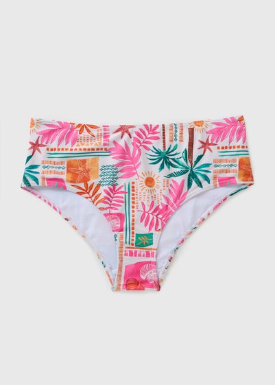 Multicolour Summer Print High Waist Bikini Bottoms