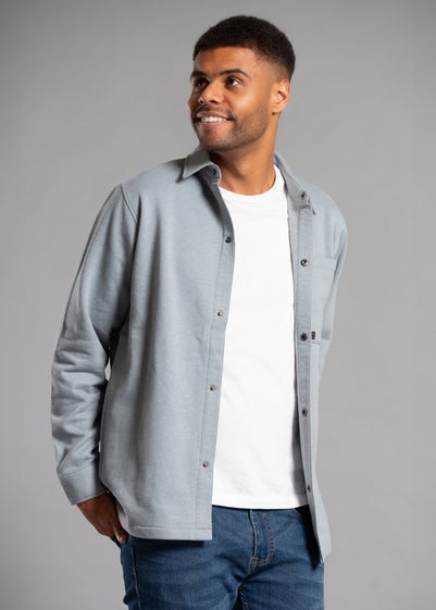 Tokyo Laundry Grey Cotton Blend Brush-Back Fleece Long Sleeve Shirt