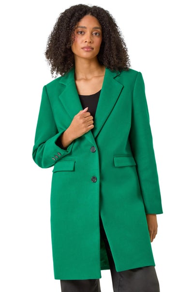 Roman Green Tailored Single Breasted Coat