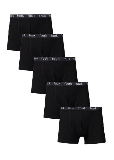 French Connection Black Cotton Boxers (Pack of 5)