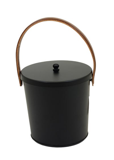 Charles Bentley Plum Leather Handled Ash Bucket