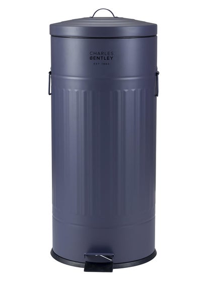 Charles Bentley Round Retro Kitchen Pedal Bin Dark Blue