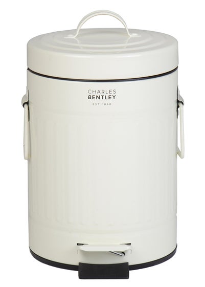 Charles Bentley Cream Retro Mini Pedal Bin