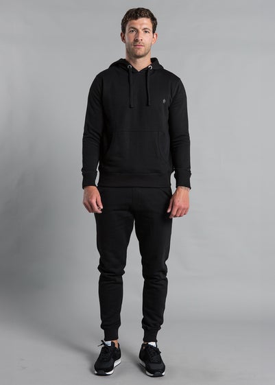 French Connection Black Cotton Blend Hoody & Jogger Tracksuit Co-Ord