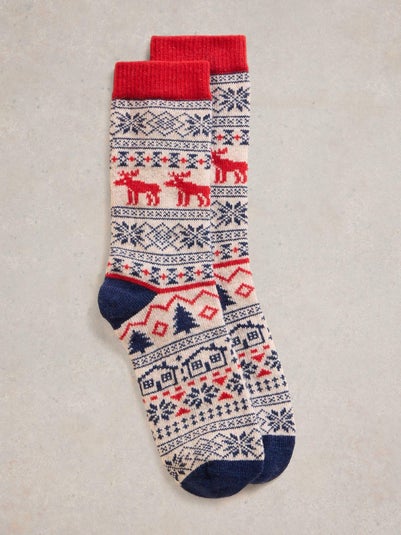 Socken mit Elchmotiv