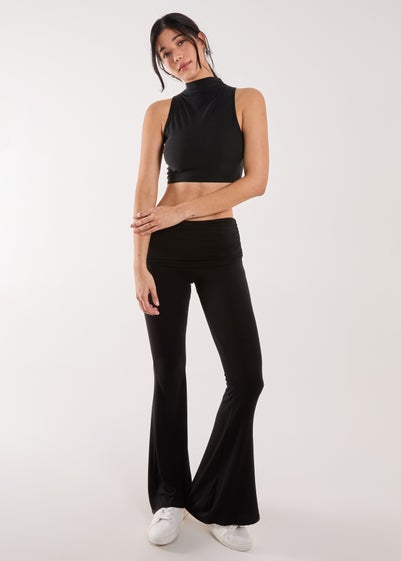 Pink Vanilla Black Fold Over Waist Lounge Flares