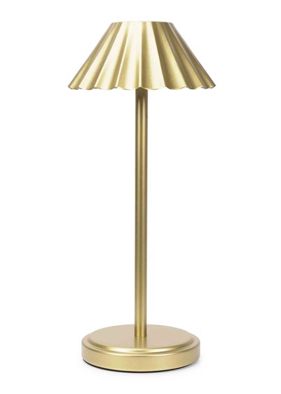 ValueLights Avery Dimmable Gold Table Lamp with Gold Shade Integrated LED