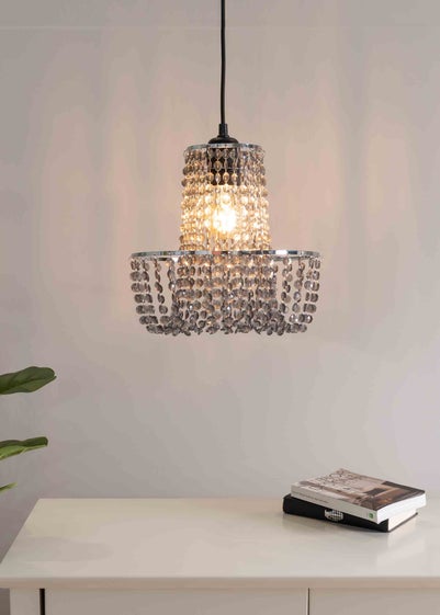 ValueLights Tegan Polished Black Ceiling Pendant Shade (28cm x 28cm x 28cm)