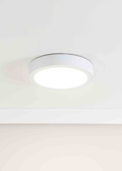 ValueLights Matte White Flush Light with White Dome Shade Integrated LED