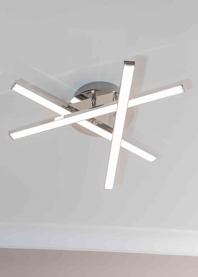 ValueLights Infinity Polished Silver Flush Light Integrated LED (10.5cm x 34cm x 37cm)