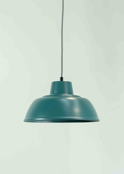 ValueLights Morris Matte Teal Pendant Light with Teal Dome Shade