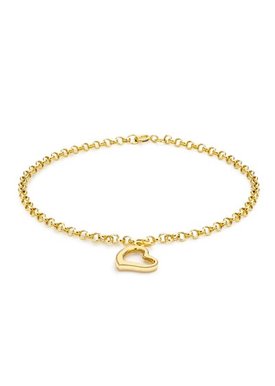 Golden Moments 9ct Yellow Gold Heart-Charm Bracelet