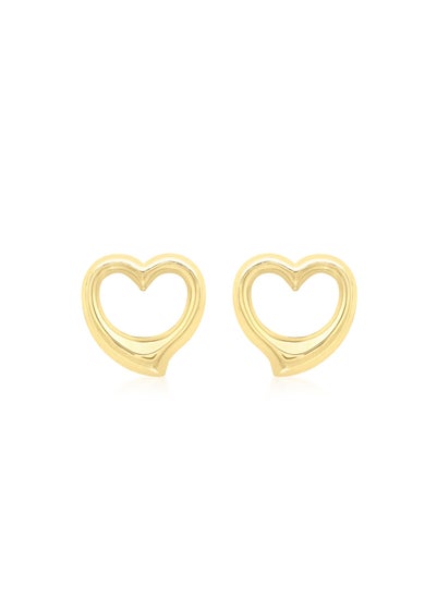 Golden Moments 9ct Yellow Gold Heart Stud Earrings