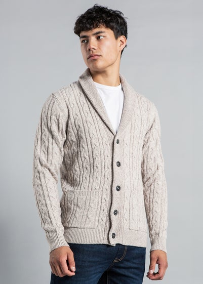 Tokyo Laundry Natural Shawl Neck Cable Knit Cardigan